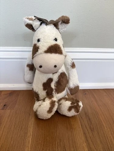Jellycat Bashful 12" Pinto Pony cream brown spotted