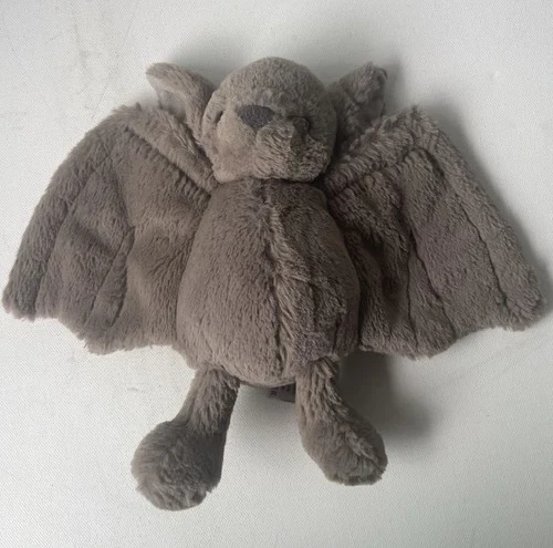 Jellycat Bashful Bat 8" Plush Gray Retired Rare Stuffed Animal collectible