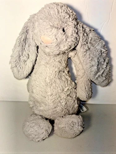 Jellycat Bashful Bunny Rabbit Plush 12" Grey Floppy Ears Stuffed Animal Fair
