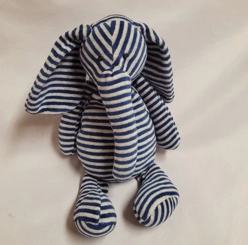 Jellycat Bonbon Elephant - Small Velour Stripey Beanie Soft Toy Retired RARE 10”