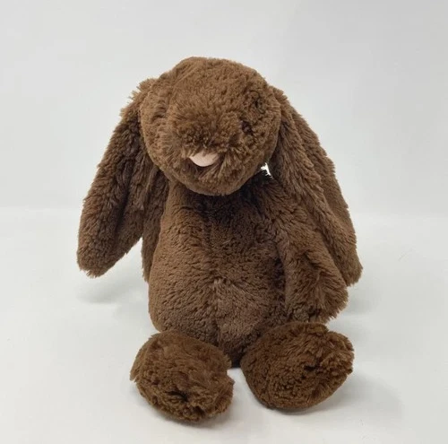 Jellycat Chocolate Brown Bashful Bunny Medium 12” Plush Stuffed Animal