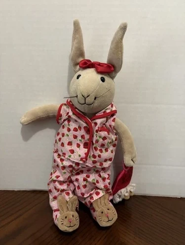 Jellycat Goodnight My Bunny Rabbit Plush 12” Sleepyhead Strawberry Pajamas Rare