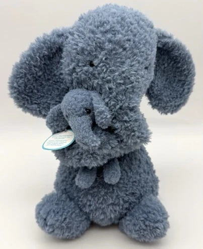 Jellycat “Huddles” the Blue Elephant w/ Baby 11” Plush Toy