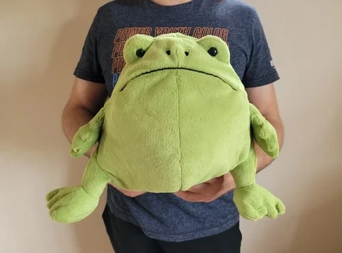Jellycat LARGE Ricky Rain Frog Green Grumpy Plush