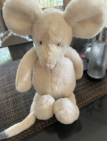 Jellycat London Bashful White Mouse Rat Rare Retired Stuffed Plush Animal 12-13”