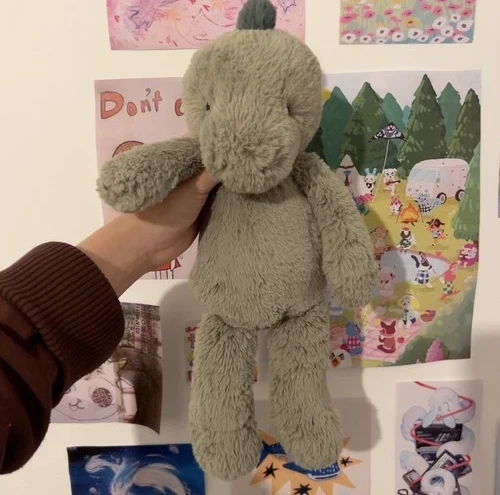 Jellycat London Medium Boyd Dino Snugglet Retired HTF Rare Plush (see pics)