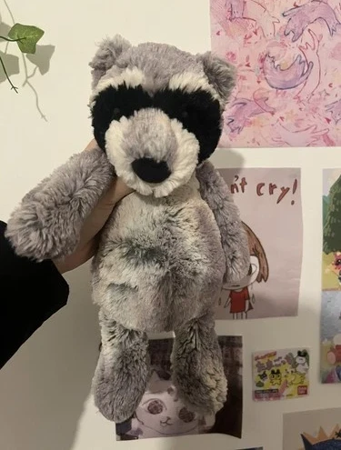 Jellycat London Woodland Babe Bashful Raccoon HTF (has trimmed fur see in pic)