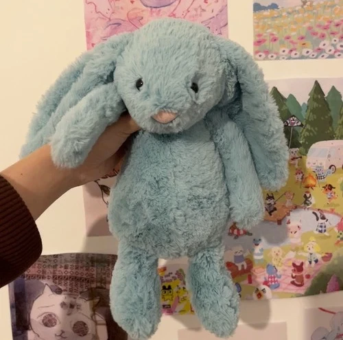 Jellycat Medium Bashful Aqua Bunny HTF Rare Retired