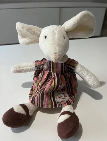 Jellycat My Little Friend Mouse Plush Multi Colored Striped Dress Rare HTF