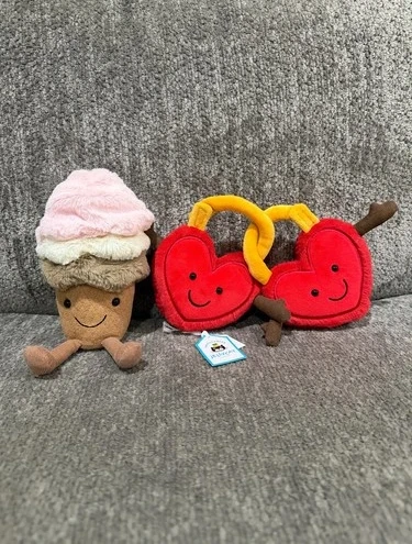 Jellycat NWOT Neapolitan Ice Cream Rare Retired + Val and Tina NWT