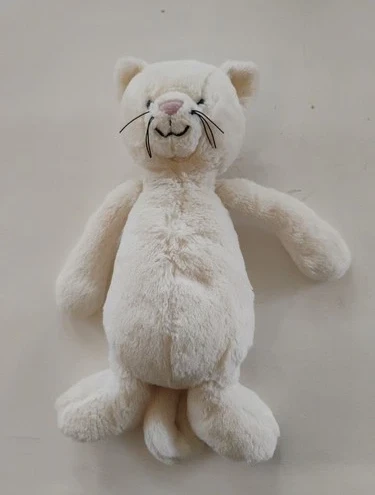 Jellycat Original Cream Bashful Cat Kitty Medium 12" Plush Ivory Stuffed Animal