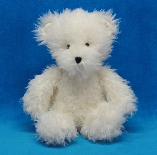 Jellycat Small Angora Blizzard Bear Plush White Fluffy Retired 12 Inch Excellent