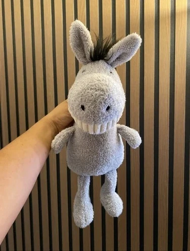 Jellycat Toothy Donkey Plush Gray 14” Retired Big Smile Teeth RARE HTF *READ*