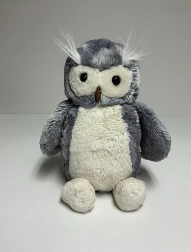 Jellycat Woodland Babe Owl Plush Retired Grey Stuffed Animal RARE Retired READ