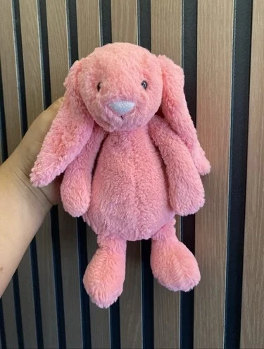 Rare HTF Retired Collectable Jellycat BASHFUL CORAL PINK BUNNY Small