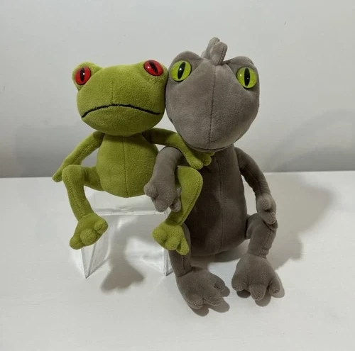 Rare Retired Jellycat Nat Newt & Tad Tree Frog Plush Set Collectible Bundle EUC