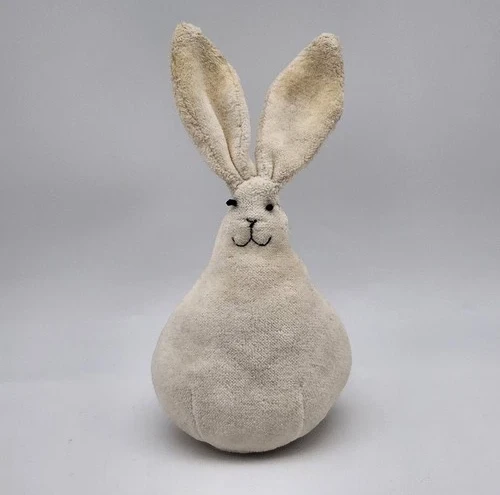 Rare Vintage Jellycat Teardrop Rabbit - 6" White Bunny Plush - Very Well Loved